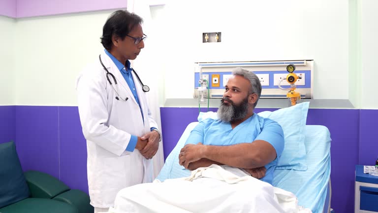 Medical professional providing treatment in modern hospital facility